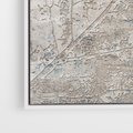 Obraz w ramie 50x70 - Betonowe Wspomnienia Liści - odciski w betonie, odbitki - rama biała