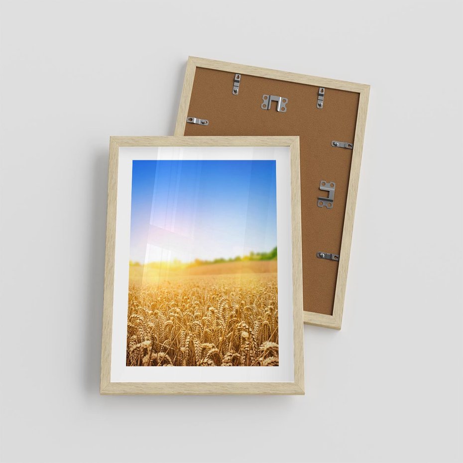 Plakat w ramie 30x40 - Żyzne Pola - pole, pszenicy - rama drewno