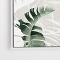 Obraz w ramie 70x50 - Zielony Raj - monstera, palmy - rama biała