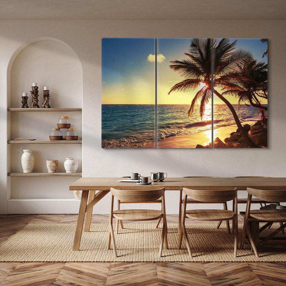 Obraz na płótnie 120x80 - Rajski Widok - zachód słońca,