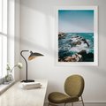 Plakat bez ramy 50x70 - Dramatyczna Sceneria: Fale i Skały nad Morzem - morze, fale