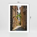 Plakat bez ramy 50x70 - Włoska uliczka w perspektywie - Włochy, uliczka