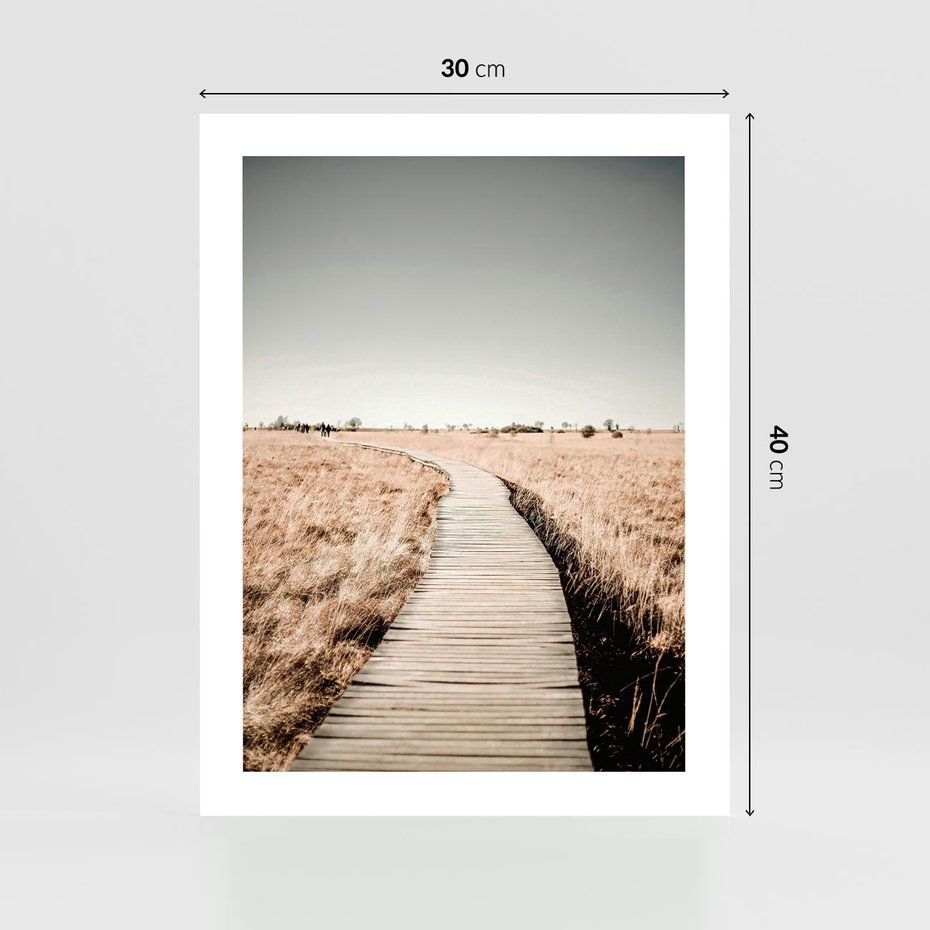 Plakat bez ramy 30x40 - Spacer Ścieżką w Suchych Trawach - ścieżka wśród suchych traw