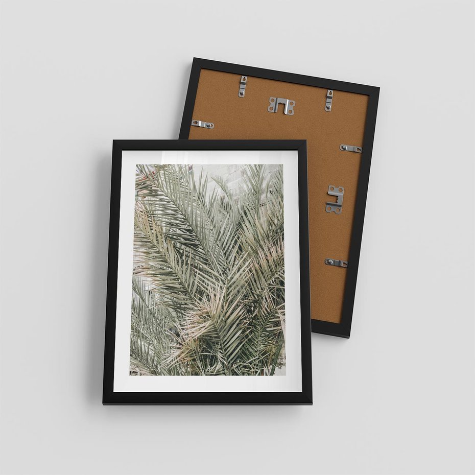 Plakat w ramie 30x40 - Egzotyczny Świat Palm - palmy, liście palmy - rama czarna