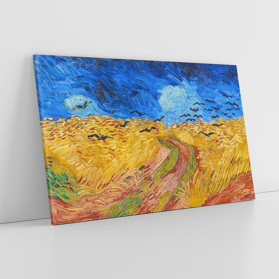 Obraz na płótnie 70x50 - "Wheatfield with Crows" (1890) Vincent van Gogh - Reprodukcja - reprodukcja, obraz na płótnie