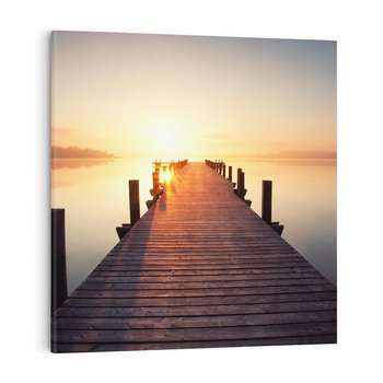 Obraz na płótnie 40x40 - Morze w blasku molo - morze, molo