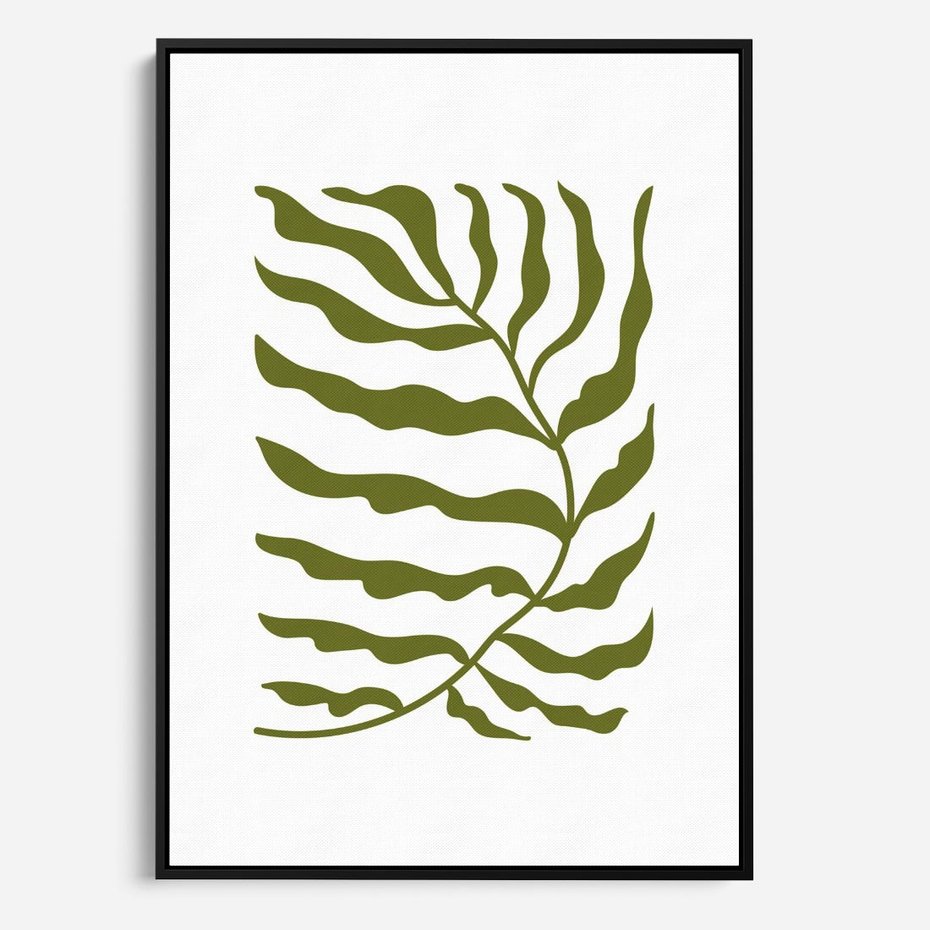 Obraz w ramie 70x100 - Rytmy Chaosu - roślina, gałązka - rama czarna