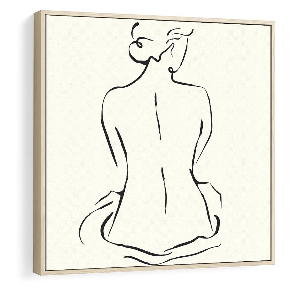 Obraz w ramie 50x50 - Migotliwa Symfonia - kobieta akt, minimalizm - rama drewno
