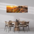 Obraz na płótnie 120x40 - Skały oplątane słońcem - skały, słońce