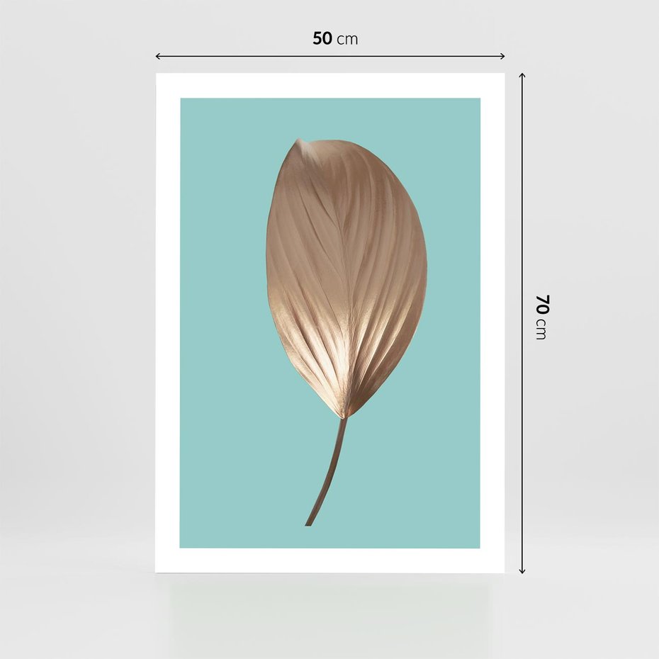 Plakat bez ramy 50x70 - Delikatna Harmonia - złote, liście