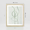 Plakat w ramie 40x50 - Zieleń Wewnętrznej Harmonii - zielona abstrakcja, zgaszona zieleń - rama drewno