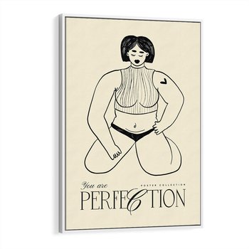 Obraz w ramie 50x70 - Refleksje Przejmujących Myśli - rysunek, plakat - rama biała