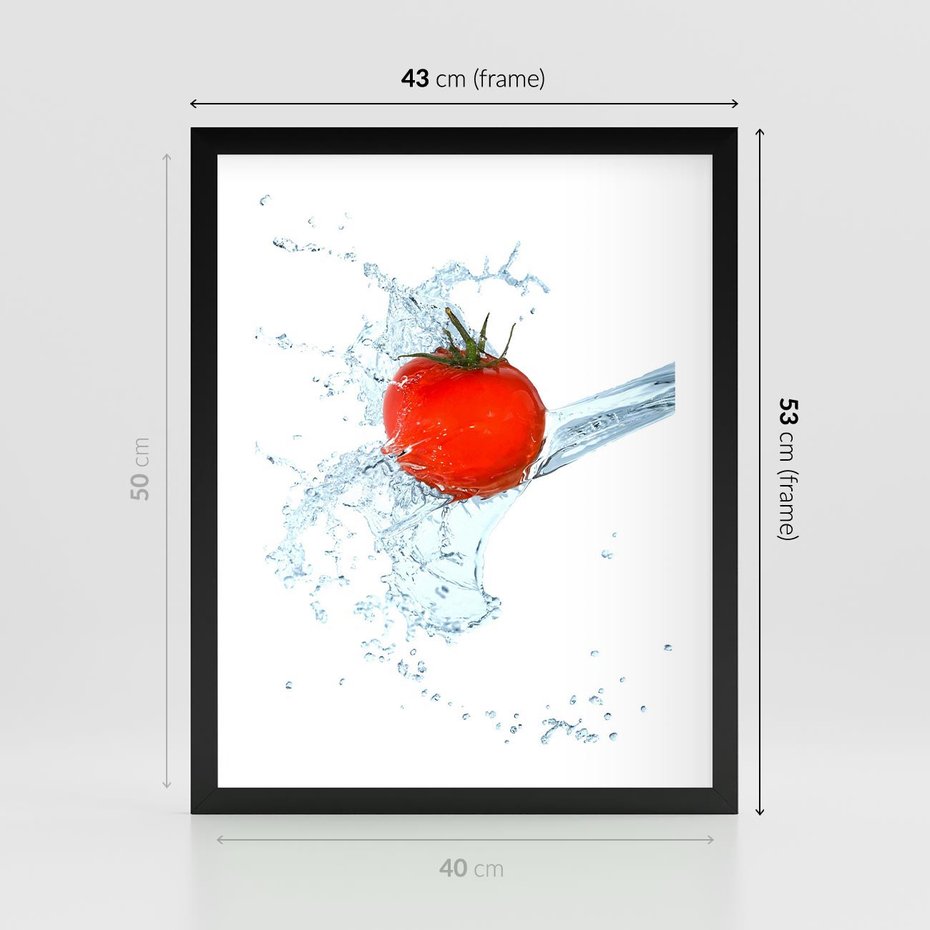 Plakat w ramie 40x50 - Apetyczna KuchniaNowoczesna Ekspresja - pomidor, jedzenie - rama czarna