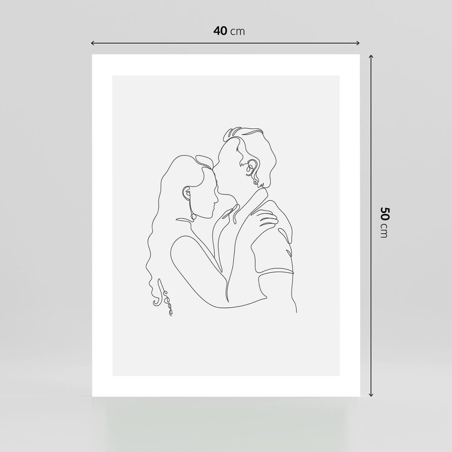 Plakat bez ramy 40x50 - Wewnętrzne Emocje - para zakochanych, kobieta i mężczyzna