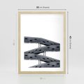 Plakat w ramie 30x40 - Monochromatyczna Sztuka Nowoczesnych Budynków - architektura, nowoczesne formy - rama drewno