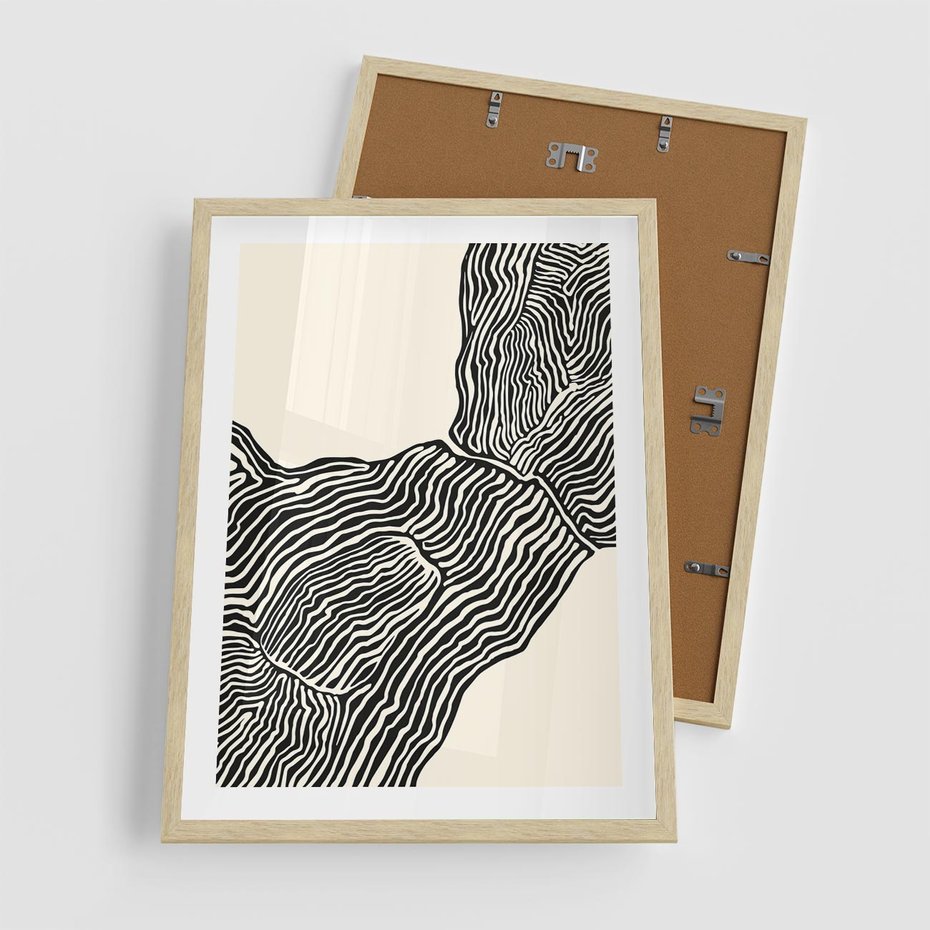 Plakat w ramie 50x70 - Podróżne Impresje - boho plakat, rycina - rama drewno