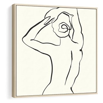 Obraz w ramie 50x50 - Tajemniczy Rytm - kobieta, posąg - rama drewno