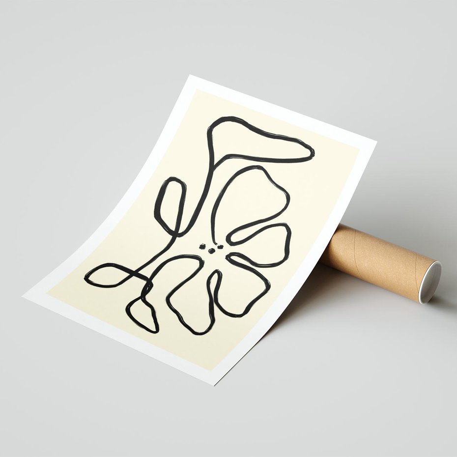 Plakat bez ramy 40x50 - Zaklęte Aberracje - abstrakcyjna sztuka, przypominająca kwiat