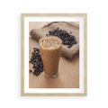 Plakat w ramie 40x50 - Kawa ice coffee: orzeźwiający napój - kawa, ice - rama drewno