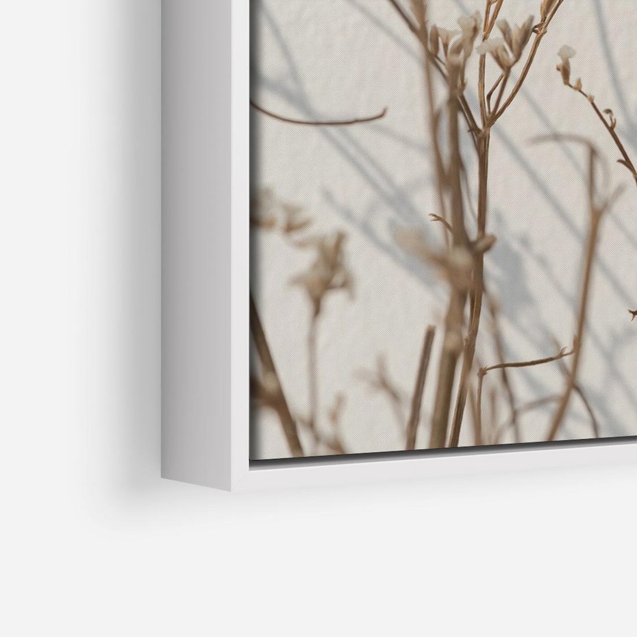 Obraz w ramie 50x50 - Boho gałązki suche - gałązki, suche - rama biała