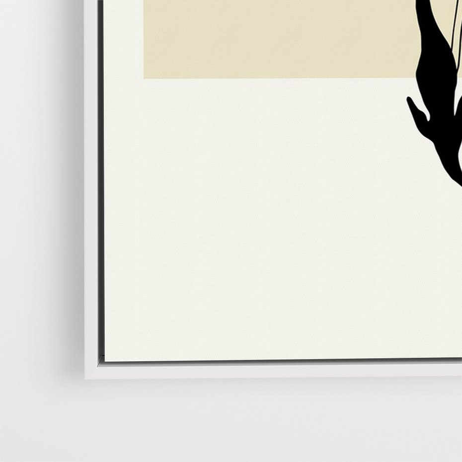 Obraz w ramie 50x70 - Kwiatowe Płótno - kwiaty, typografia - rama biała