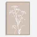 Obraz w ramie 50x70 - Harmonijne Mini Boho - minimalistyczny delikatny obraz, beżowe odcienie - rama drewno