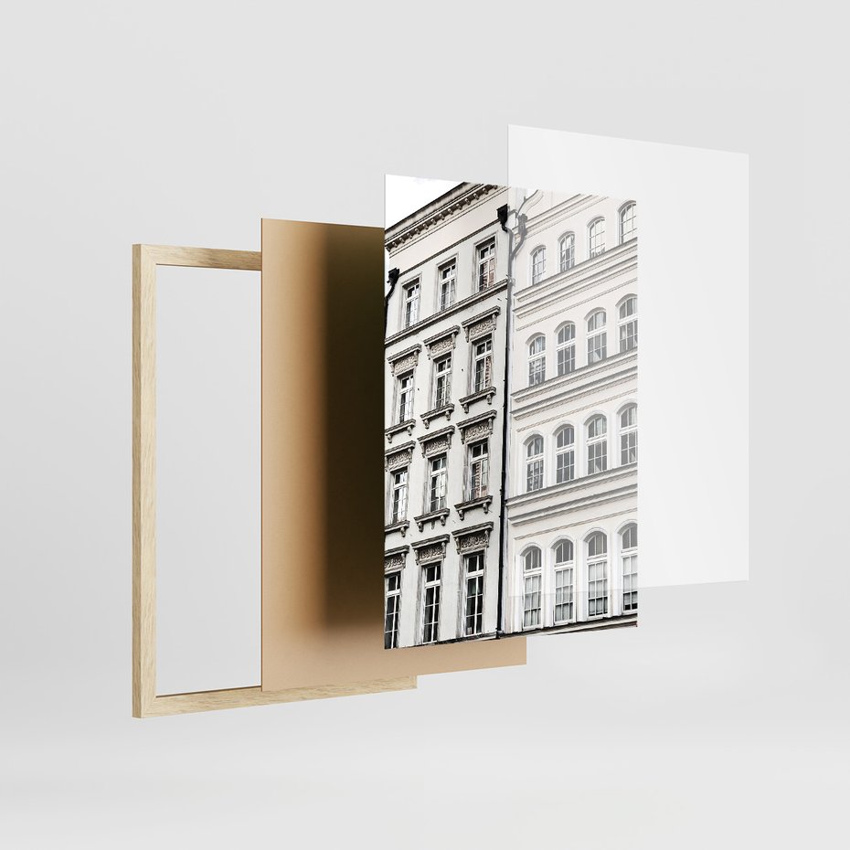 Zestaw obrazy w ramie 40x50 galeria - Typografia, podróż, miasto - rama drewno