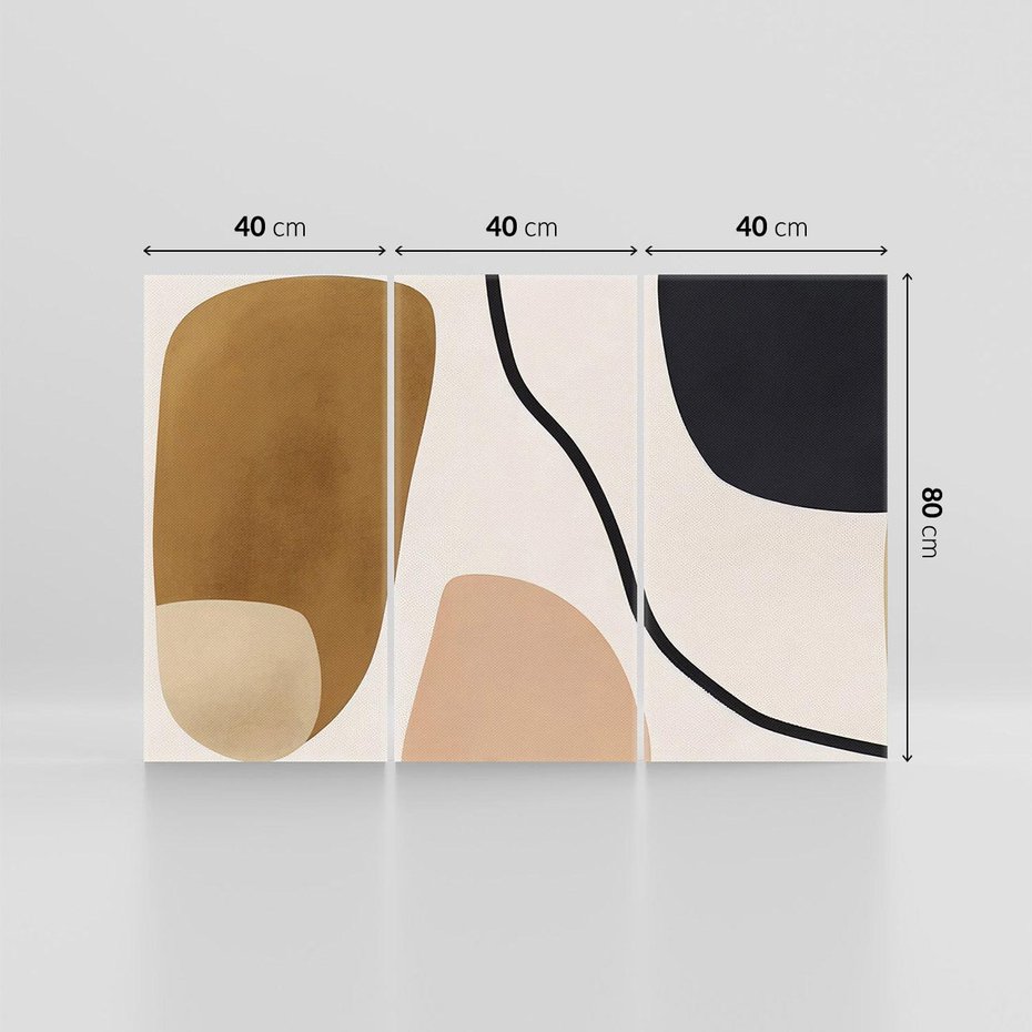 Obraz na płótnie 120x80 - Harmonia chaosu i porządku - abstrakcyjne kształty, kolory beżu i brązu