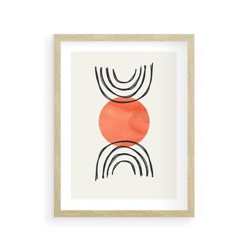 Plakat w ramie 30x40 - Lustrzane Widzenie - koło, boho styl - rama drewno