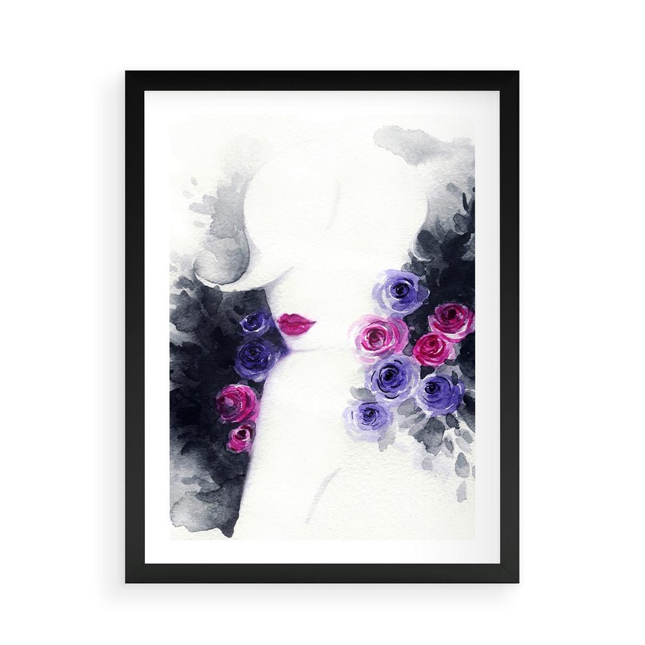 Plakat w ramie 50x70 - Urok osobowości - kobieta, portret - rama czarna