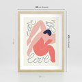 Plakat w ramie 30x40 - Dźwięk ciszy na płótnie - para zakochanych, graficzny obraz - rama drewno