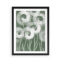 Plakat w ramie 50x70 - Spokojne Plamy Natury - zielony plakat, roślinne motywy - rama czarna