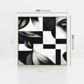 Obraz w ramie 50x50 - Harmonia świateł i cieni - abstrakcja czarno biała, geometria - rama drewno