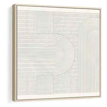 Obraz w ramie 50x50 - Geometryczna Elegancja Mid Century - mid century, minimalizm - rama drewno