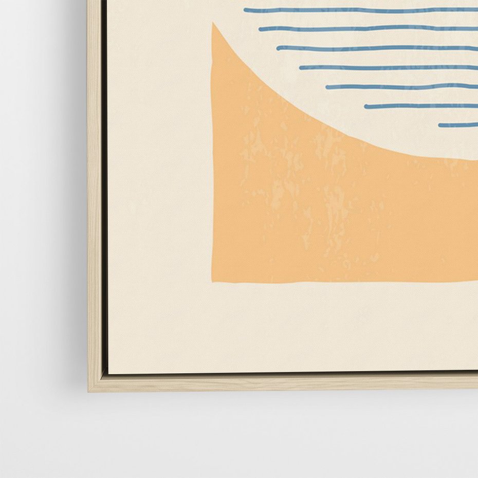 Obraz w ramie 50x70 - Rozbijająca Opowieść - geometryczne kształty, koła - rama drewno