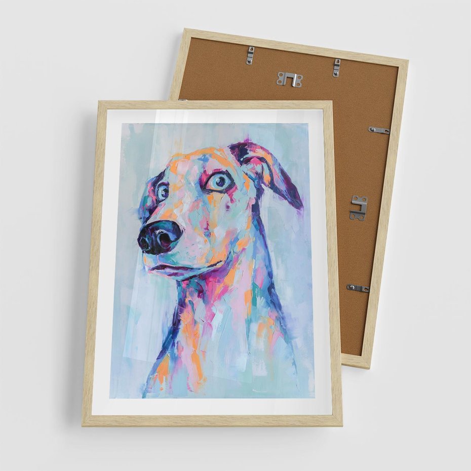 Plakat w ramie 50x70 - Cześć! Jak się Masz? - obraz olejny, zabawna sztuka - rama drewno