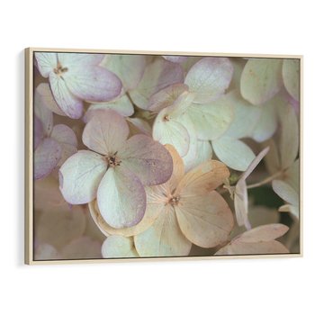 Obraz w ramie 120x80 - Kwiatowy taniec - kwiaty, hortensje - rama drewno