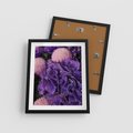 Plakat w ramie 40x50 - Fioletowa hortensja - kwiaty, hortensja - rama czarna