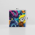 Obraz na płótnie 80x80 - Świat minionków w graffiti - minionek, graffiti