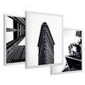Zestaw obrazy w ramie 40x50 galeria - Architektura, budynki, czarno, biały - rama biała