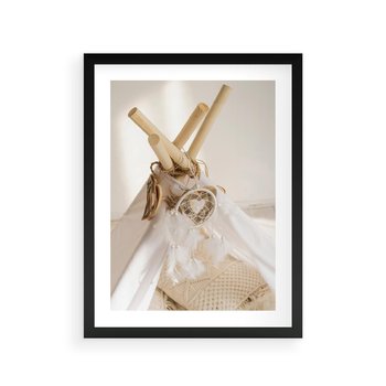 Plakat w ramie 40x50 - Oaza Swobodnego Stylu - boho, tipi - rama czarna