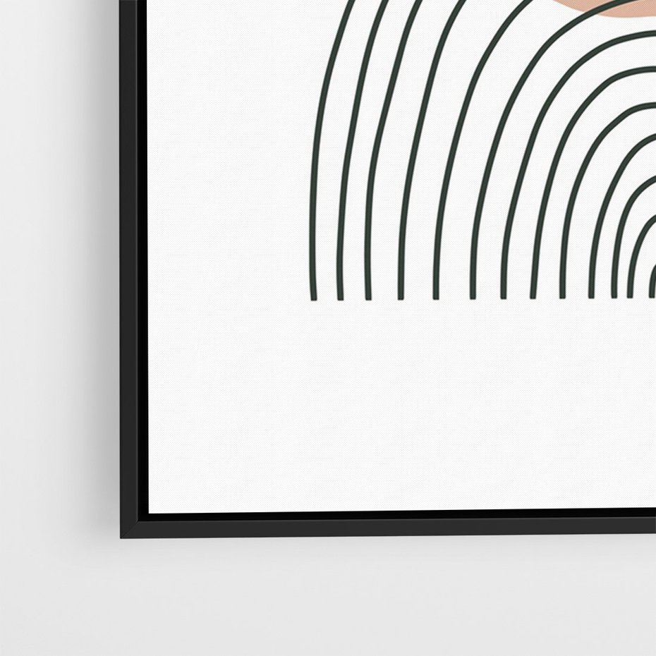 Obraz w ramie 70x100 - Przenikające Widzenia - półkola, koło - rama czarna