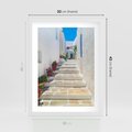 Plakat w ramie 30x40 - Urok Greckiej Uliczki - grecka, uliczka - rama biała