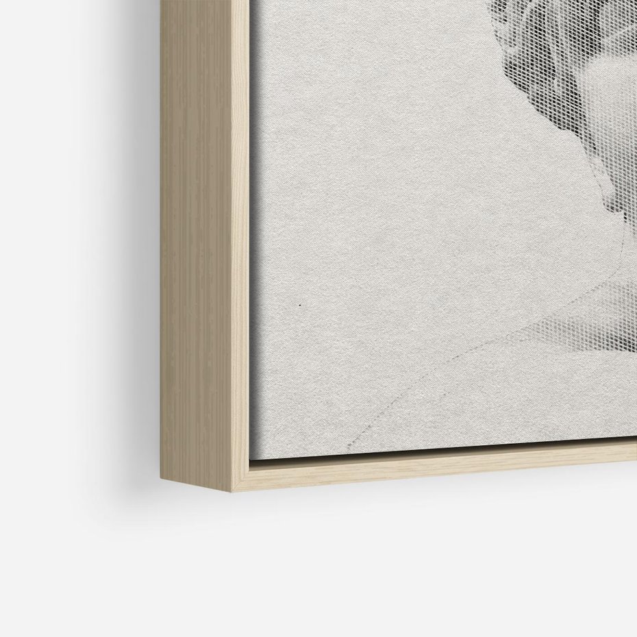 Obraz w ramie 50x50 - Szarość w Kamieniu - monochromatyczna marmurowa rzeźba, odcienie szarości - rama drewno