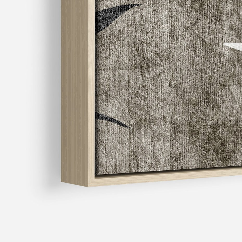 Obraz w ramie 70x100 - Oddechy ciszy i ruchu - rzut liści palmy, monstery - rama drewno