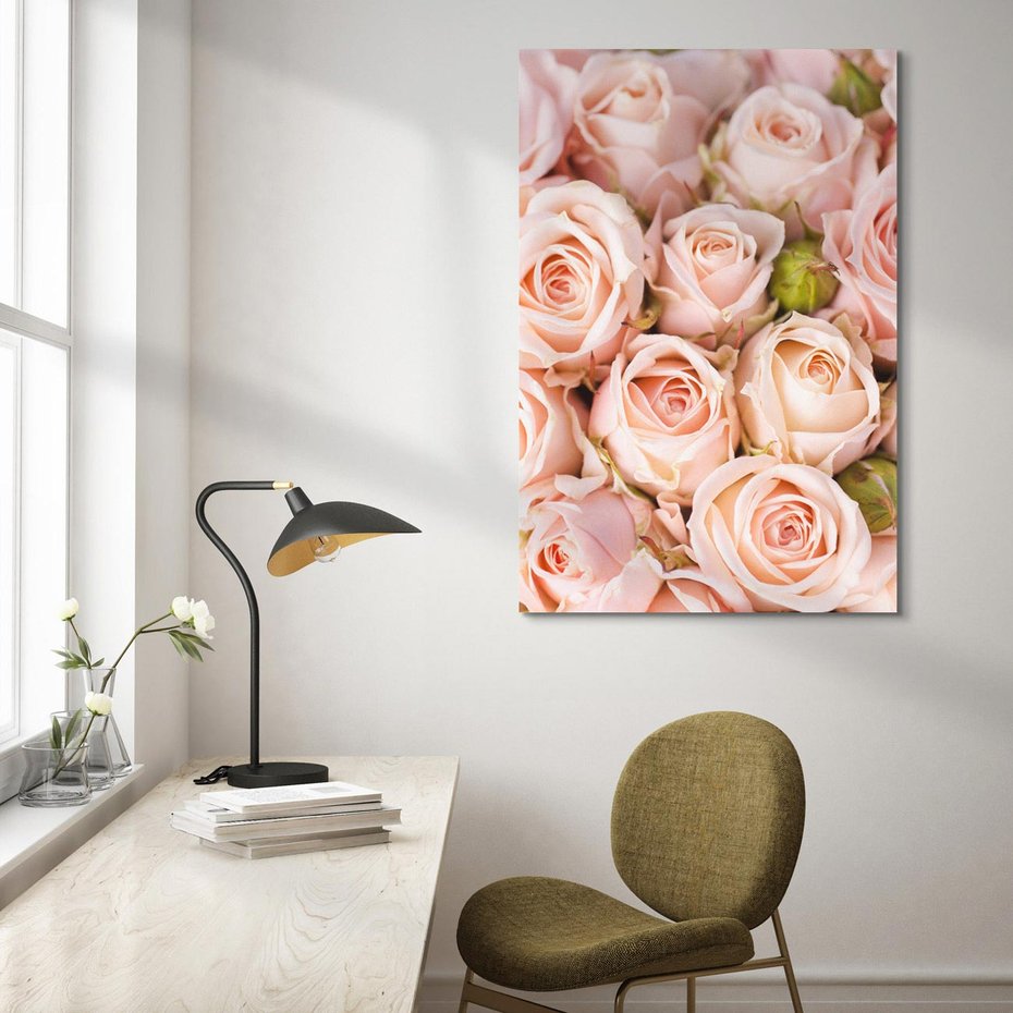 Obraz na płótnie 50x70 - Delikatność róż - piękno natury - róże, kwiaty