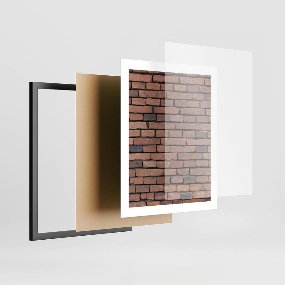 Plakat w ramie 40x50 - Mur cegieł: industrialny urok - cegły, mur - rama czarna