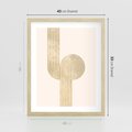 Plakat w ramie 40x50 - Podróżne Kształty - geometryczne linie w złotym kolorze, minimalizm - rama drewno