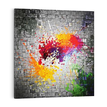 Obraz na płótnie 40x40 - Ekspresja Graffiti - farba, graffiti