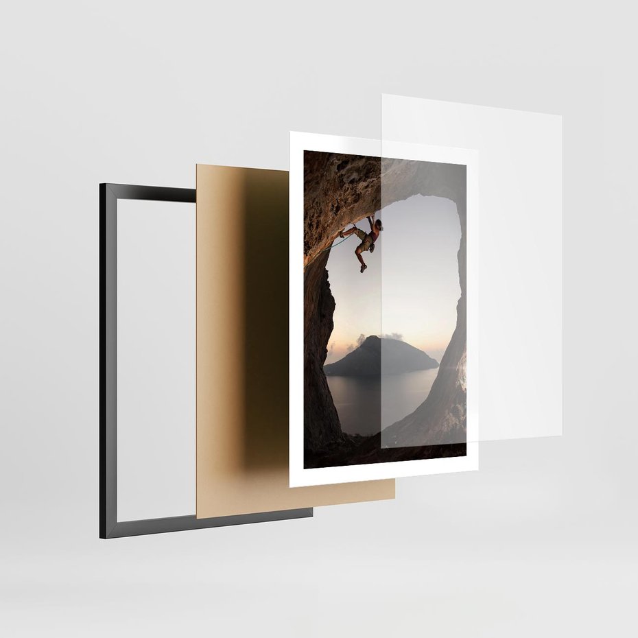 Plakat w ramie 50x70 - Wspinaczka na Wysokie Góry - wspinaczka, góry - rama czarna